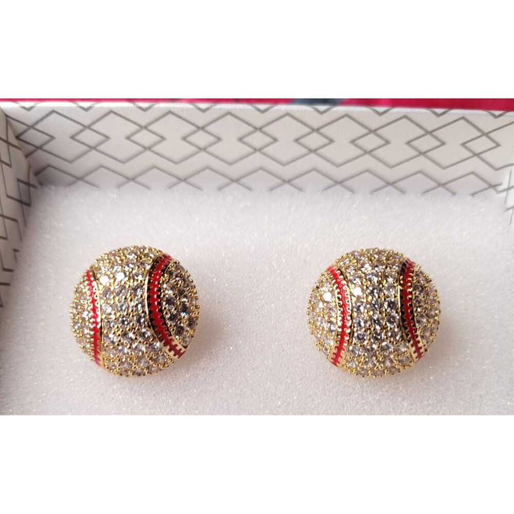 Baseball Bling Stud Earrings